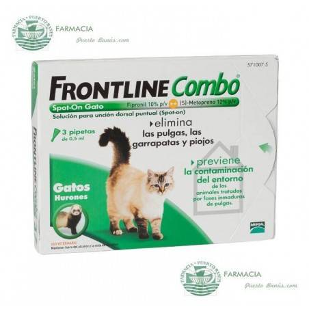 Pipeta Frontline Combo Gatos y Hurones 3 Ud 