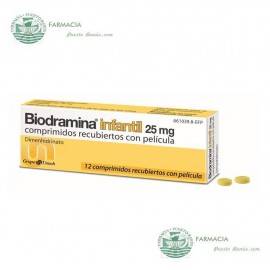 Biodramina Infantil 25 Mg 12 Comprimidos