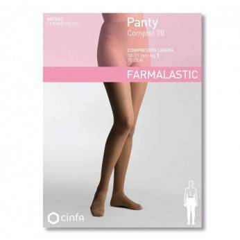 Panty Complet 70 DEN Compresión Ligera Farmalastic Talla Mediana Visón