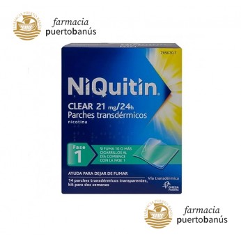 NIQUITIN CLEAR 21 mg/24 h 14 PARCHES TRANSDERMICOS 114 mg