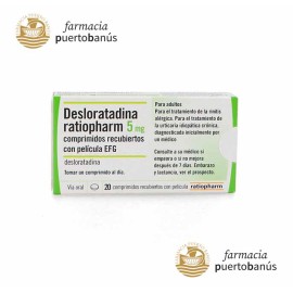 Desloratadina Ratiopharm EFG 5 mg 20 Comprimidos